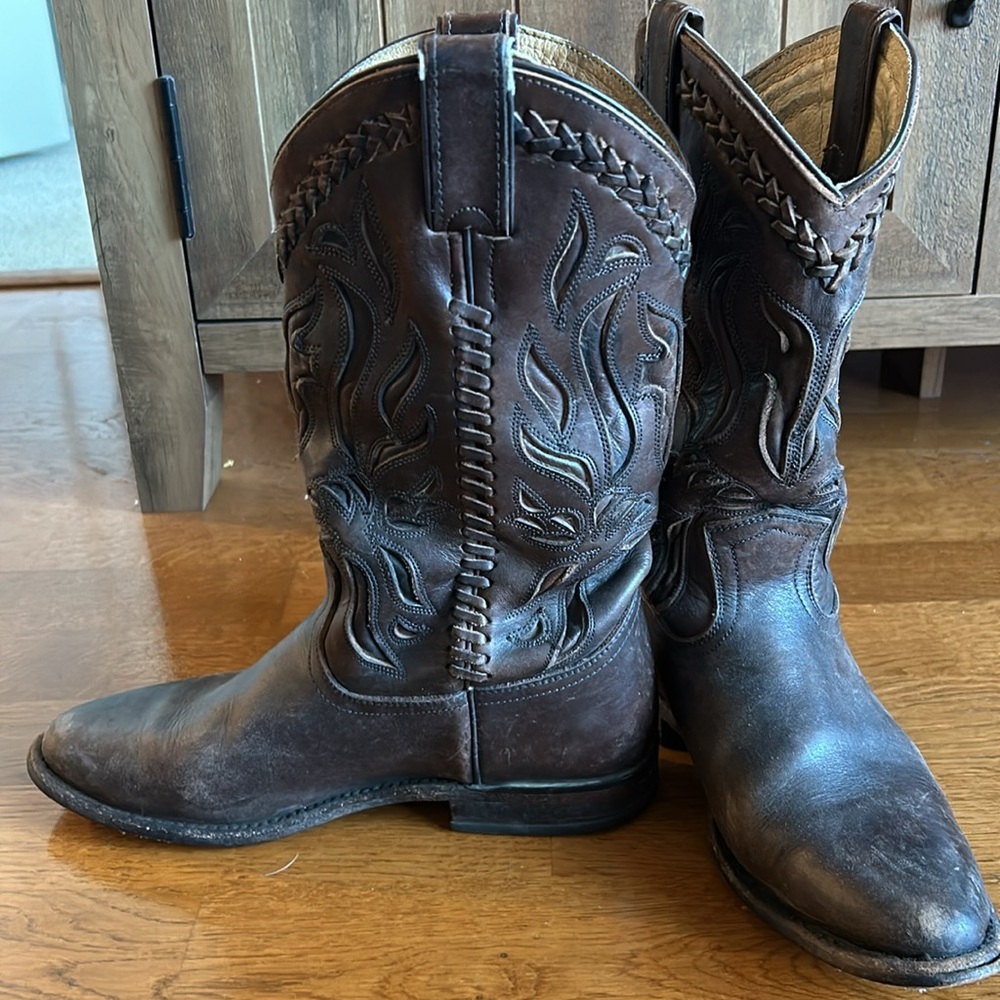 Frye Cowboy Boots Dark Brown Size 7